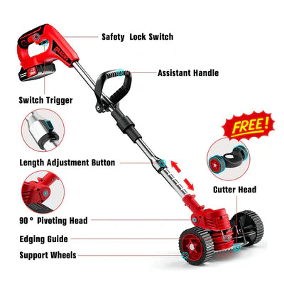 Turbo Trim 6-PRO: 🌱 Cortacésped eléctrico inalámbrico 3 en 1