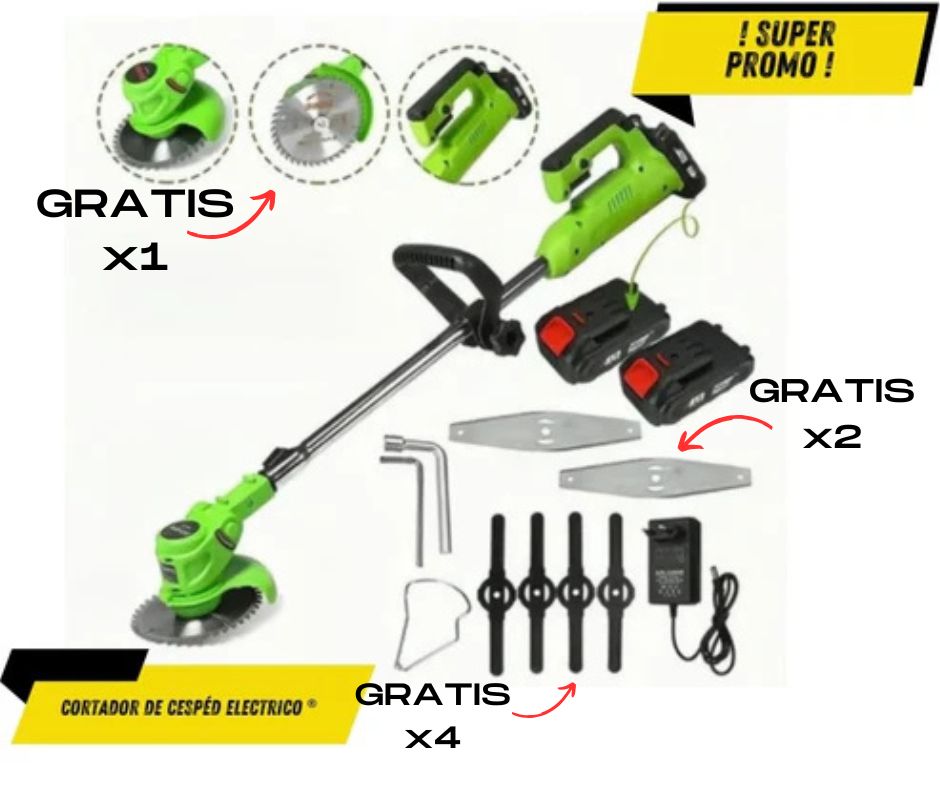 Turbo Trim 6-PRO: 🌱 Cortacésped eléctrico inalámbrico 3 en 1